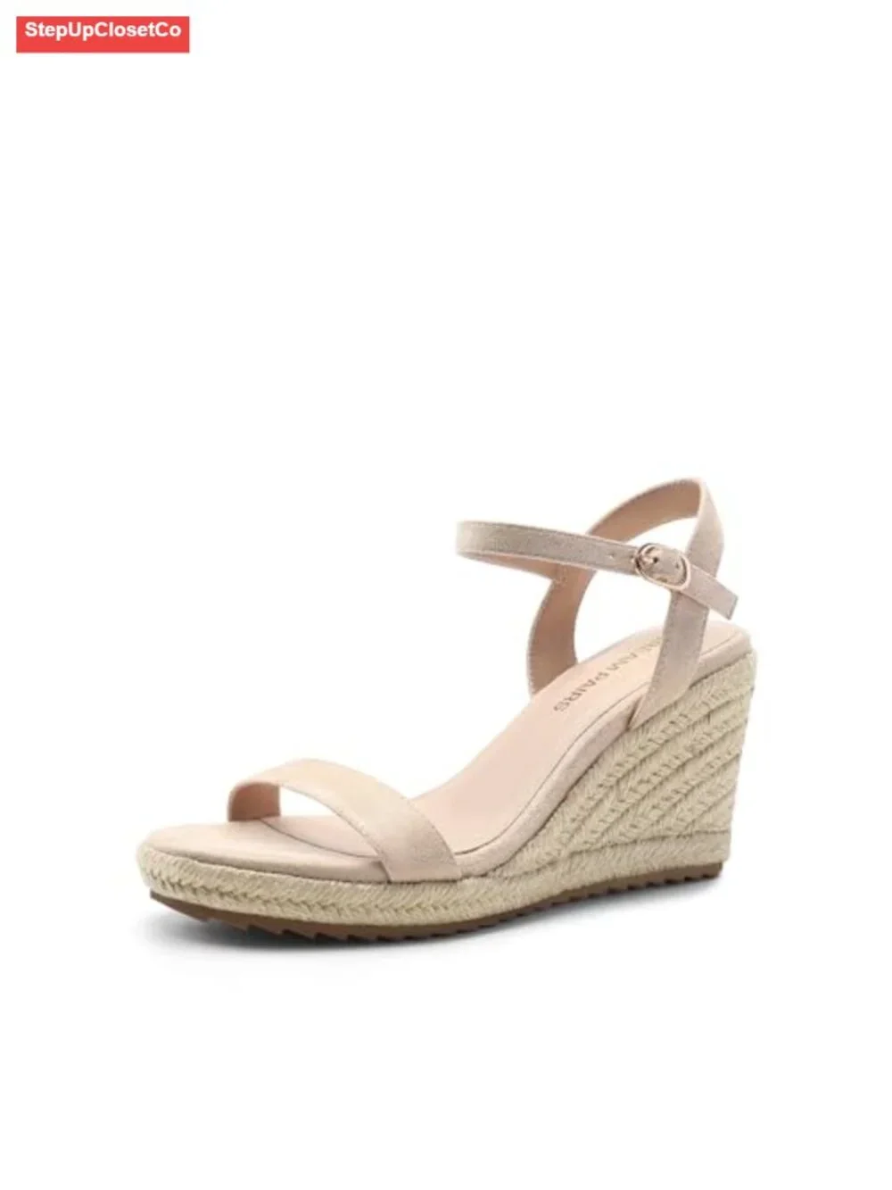 Espadrilles Wedge Sandals with Ankle Strap and Soft Footbed